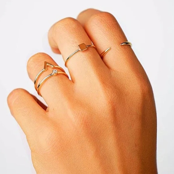 Ultra Dainty Gold Tone Cuff Stacking Ring S925 - Picture 3 of 3